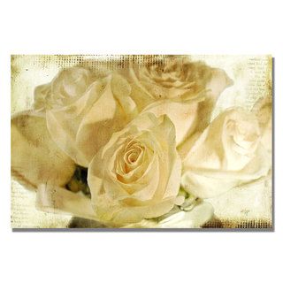 Lois Bryan White Roses Canvas Art