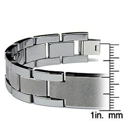 Mens Tungsten Carbide ID Watch Link Bracelet (14 mm)