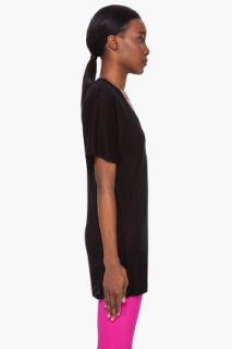 McQ Alexander McQueen Black V neck T shirt for women