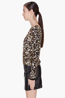 Alice + Olivia Gold Pixie Sequin Shirt for women