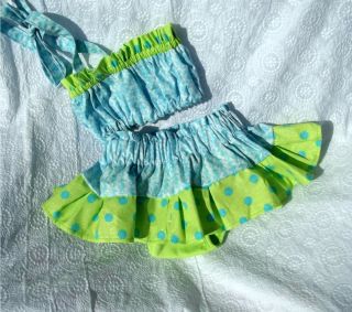 Baby Girls Sunsuit Sea Horse and Polka Dots
