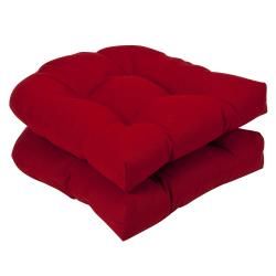 Pillow Perfect Outdoor Red Seat Cushions (Set of 2)