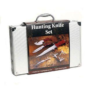 Cobalt 4pc Hunting Knife Set with Bonus Multi purpose Tool