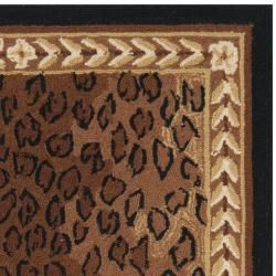 Hand hooked Chelsea Leopard Brown Wool Rug (26 x 4)