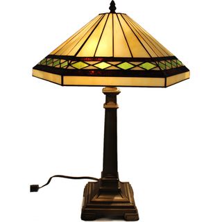 GEO Handcrafted Stained Glass Tiffany Style Table Lamp