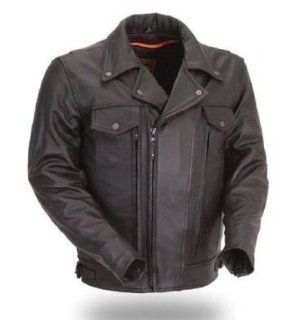 First Classics® Mens Utility Cruising Leather Jacket. Full Featured