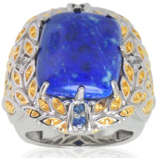 Michael Valitutti Sterling Silver Lapis Lazuli/ Sapphire Ring