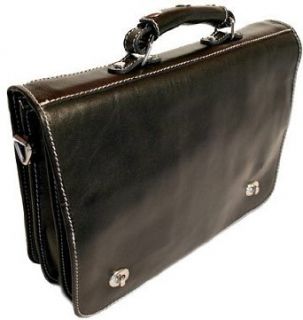   Floto Roma Black Messenger Bag   briefcase, attache