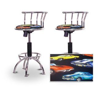2 24 29 Old Muscle Car Hotrod Fabric Seat Chrome