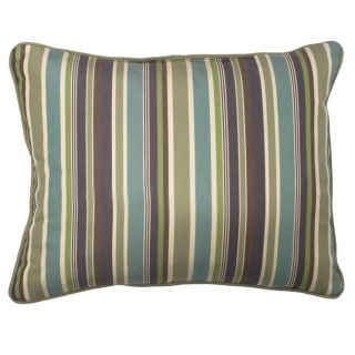 Green/Blue/Purple Stripe Corded Outdoor Pillows with Sunbrella Fabric
