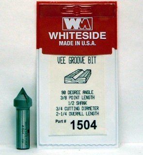 WHITESIDE MACHINE #1504 CARBIDE TIP 90 DEGREE V GROOVE ROUTER BIT W