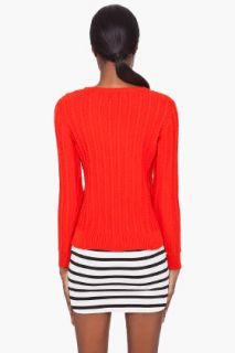 A.P.C. Orange Cable Sweater for women