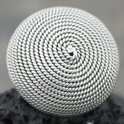 Sterling Silver Large Antiqued Rope Swirl Ring (Mexico)