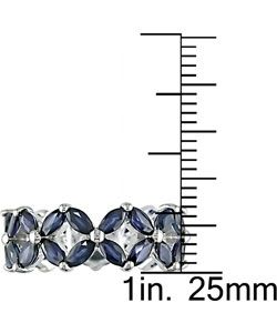14k White Gold Marquise Blue Sapphire Eternity Band