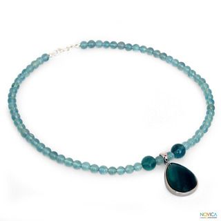 Sterling Silver Blue Genie Fluorite Necklace (Thailand)