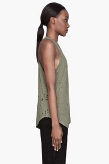 Iro Khaki Green Linen Doris Debardeur Tank Top for women