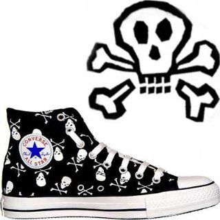Converse All Star Totenkopf Chucks HI Black / White Skull 1Q458