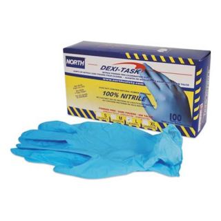 North By Honeywell LA049PF/L Disposable Gloves, Nitrile, 9, Blue, PK100