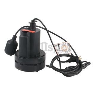 Simer 2905 1/4 HP Submersible Sump Pump with Tethered Switch