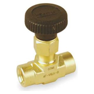 Parker 4F V6LR B GR Needle Valve, 1/4 In, Brass, FNPT