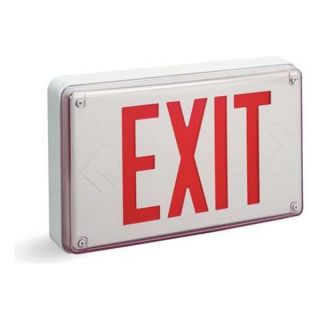 Lithonia LV S W 1 R 120/277 EL N Exit Sign w/ Battery Back Up, 2.30W, Red, 1