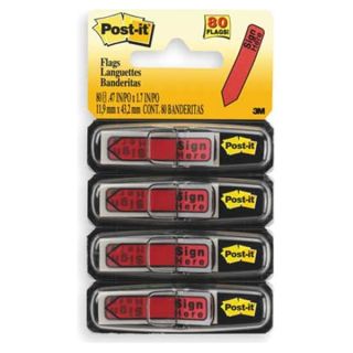 Post IT 684 RDSH Sticky Arrows, Sign Here, Red, PK4