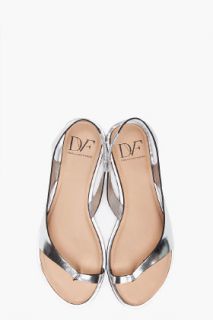 Diane Von Furstenberg Silver Tone Kaiti Sandals for women