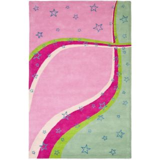 Handmade Childrens Starlight Pink N. Z. Wool Rug (8 x 10)