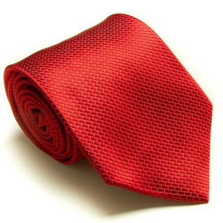 Platinum Ties Mens Red Weave Tie