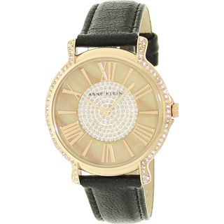 Anne Klein Womens Crystal accented Mother of Pearl Dial Watch