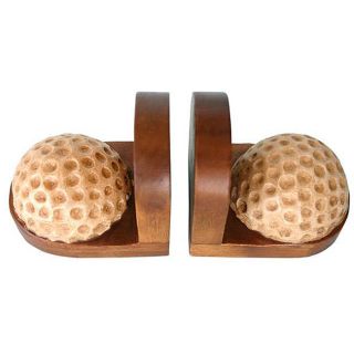 Hand carved Wooden Pair of Golf Ball Bookends (Thailand) Today $26.69