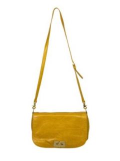 Tory Burch Yellow Brady Leather Messenger Handbag