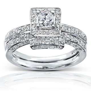 14k White Gold 5/8ct TDW Diamond Bridal Ring Set (H I, I1 I2) Today $