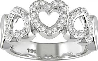 14k White Gold 1/3ct TDW Diamond Heart Ring