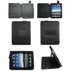 Deluxe Apple iPad Black Leather Folio/ Screen Protector/ Stylus Pen