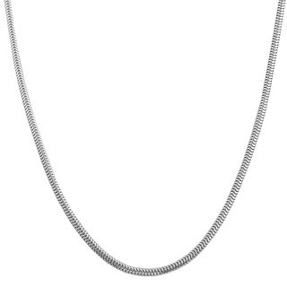 Highly Polished Sterling Silver Round Snake Chain Necklace (16 20