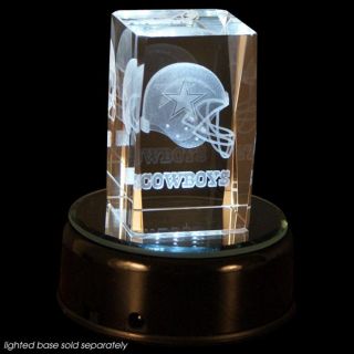 Dallas Cowboys Crystal Helmet Cube with Base