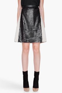 Denis Gagnon Ivory Wool And Sequin Skirt for women