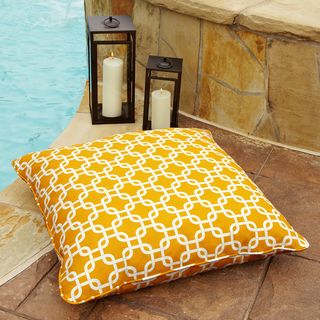 Penelope Yellow 28 inch Square Outdoor Floor Pillow