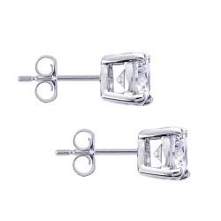 Platinum 2ct TDW Heart and Arrow Diamond Stud Earrings (H I, SI1 SI2