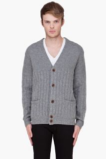 Paul Smith Jeans Grey Wool Knit Cardigan for men