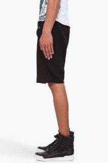 Pierre Balmain Black Zip Sweat Shorts for men