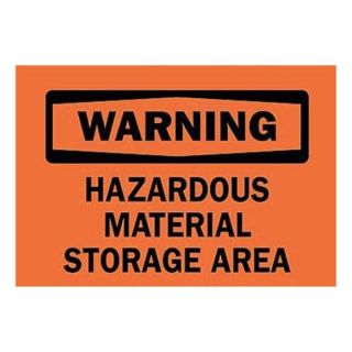 Brady 85547 Warning Sign, 7 x 10In, BK/ORN, ENG, Text