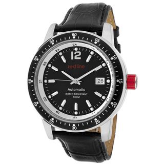 Red Line Mens Meter Black Genuine Leather Watch