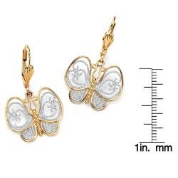 Toscana Collection 18k Two tone Goldplated Filigree Butterfly Drop