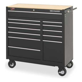 Westward 4FB56 Tool Cart, 12 Dr, 40 3/4 In, Black