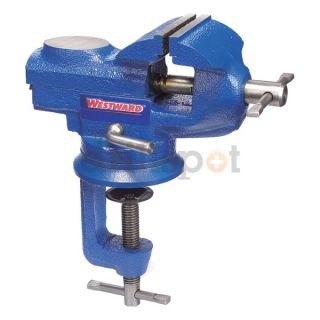 Westward 10D697 Bench Vise, Portable Clamp, Swivel, 2 3/8In