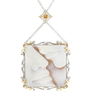 Michael Valitutti Two tone Carved Shell Cameo Necklace Today $185.99