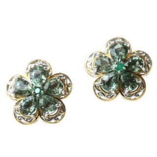 Michael Valitutti Two tone Green Sapphire and Emerald Earrings Today