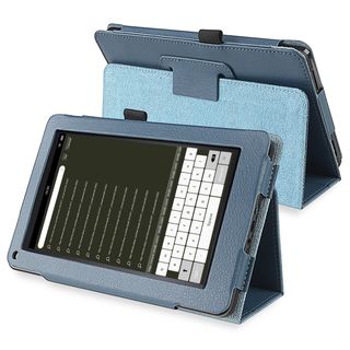 BasAcc Navy Blue Leather Case with Stand for  Kindle Fire